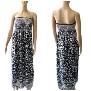 Milano Black Printed Halter Maxi Dress Size M